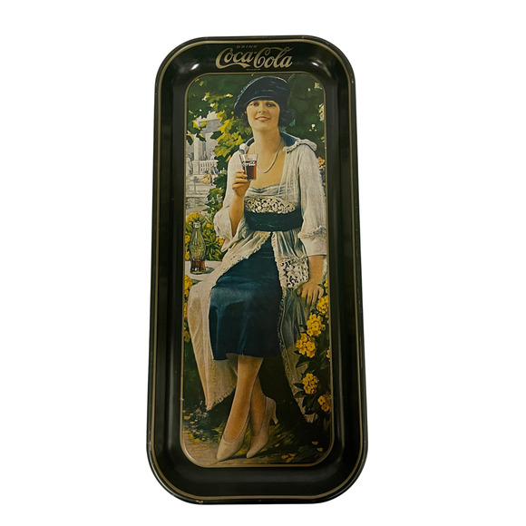 Vintage Coca-Cola Tin Tray 1921 Autumn Girl Coke Advertising Rereleased 1973 - Picture 1 of 10